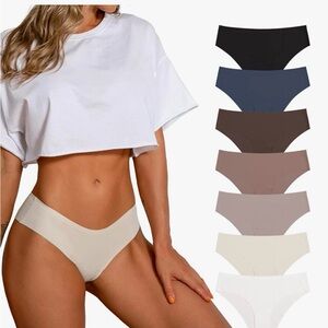 SHARICCA Seamless No Show Cheeky Bikini Panties Soft Stretch Invisible M